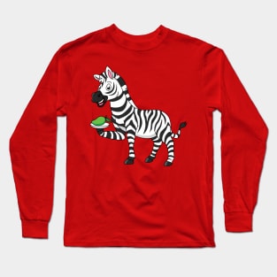 Funny zebra cartoon illustration Long Sleeve T-Shirt